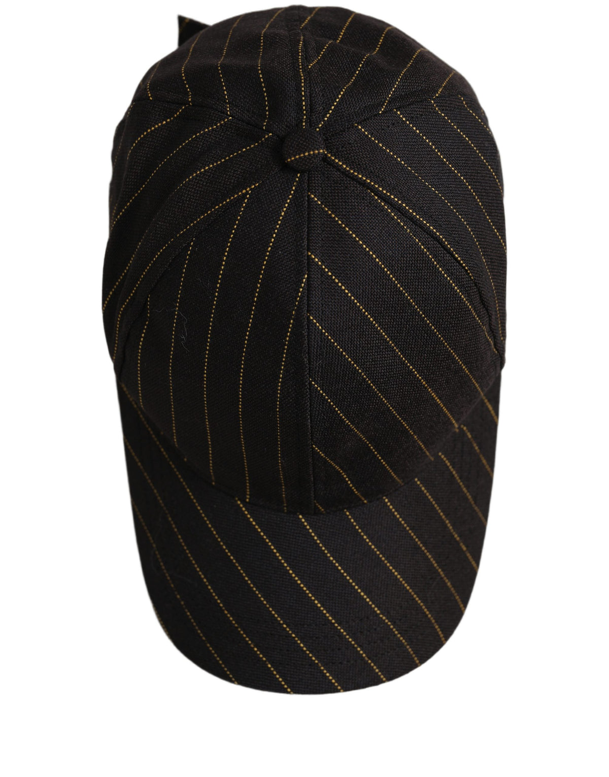 Dolce & Gabbana Black Gold Pinstriped Cotton Baseball Cap Hat schwarz