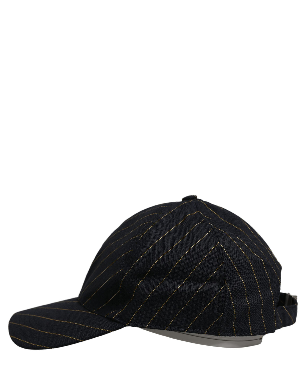 Dolce & Gabbana Black Gold Pinstriped Cotton Baseball Cap Hat
