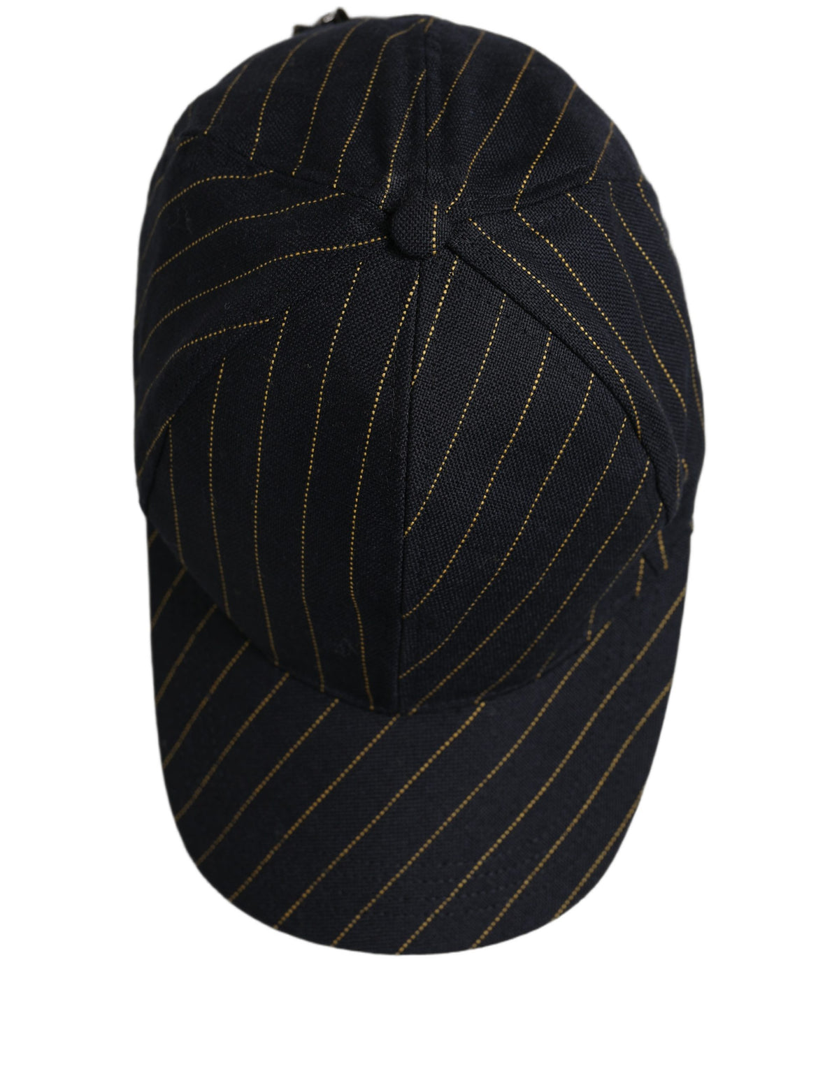 Dolce & Gabbana Black Gold Pinstriped Cotton Baseball Cap Hat