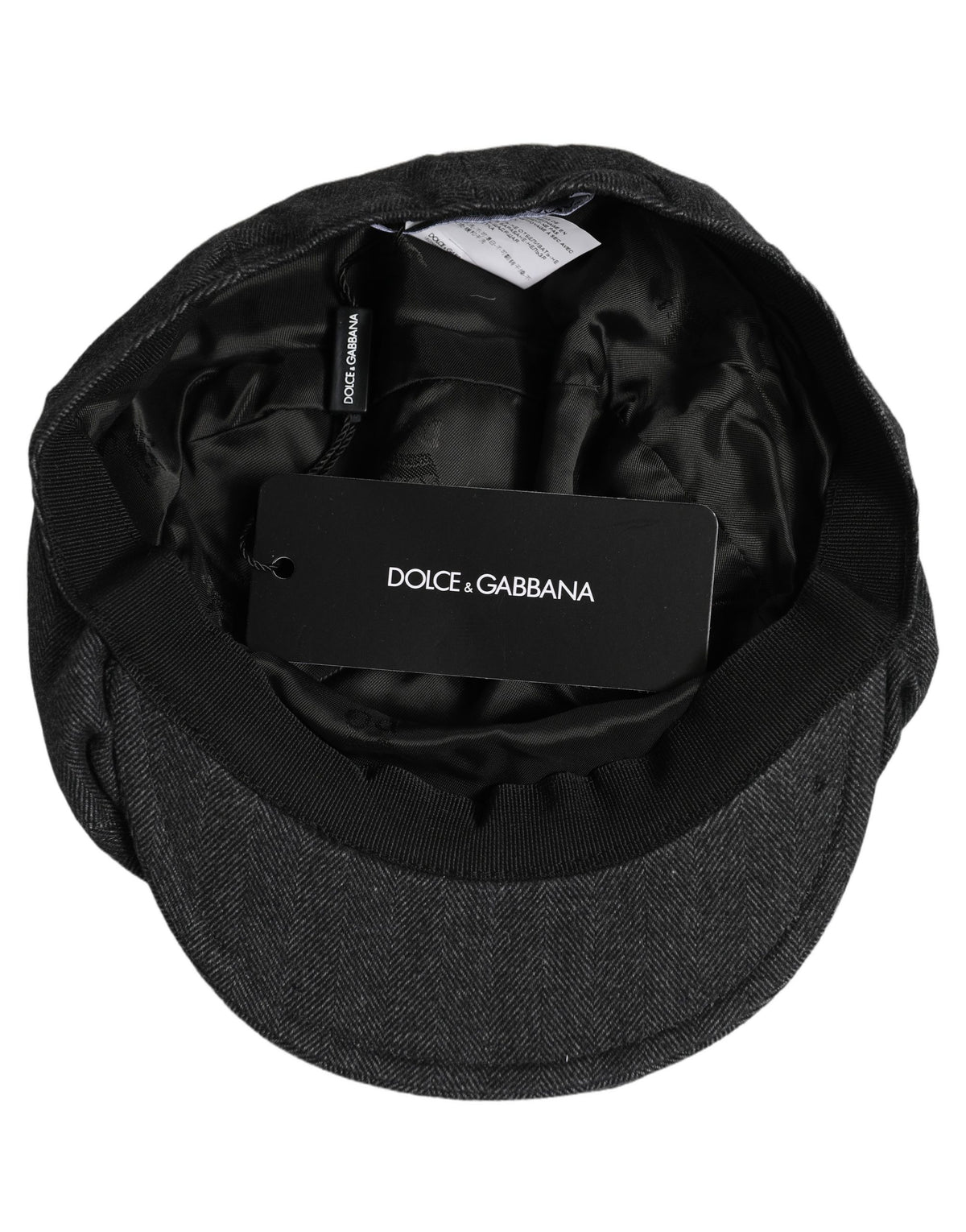 Dolce & Gabbana Men Black Cotton Flat Cloth Newsboy Cap Hat schwarz