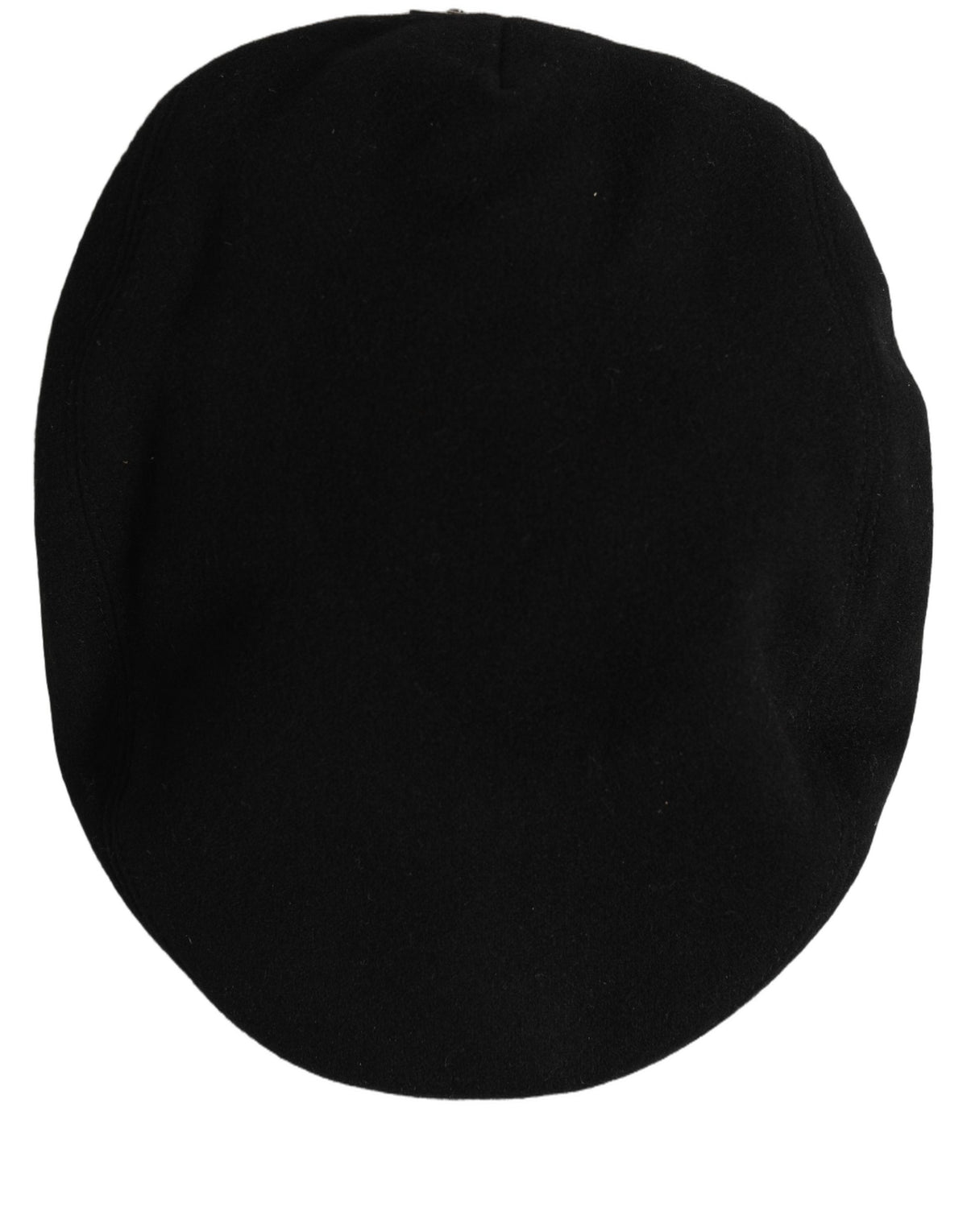Dolce & Gabbana Men Black Wool Blend Flat Cloth Newsboy Cap Hat schwarz