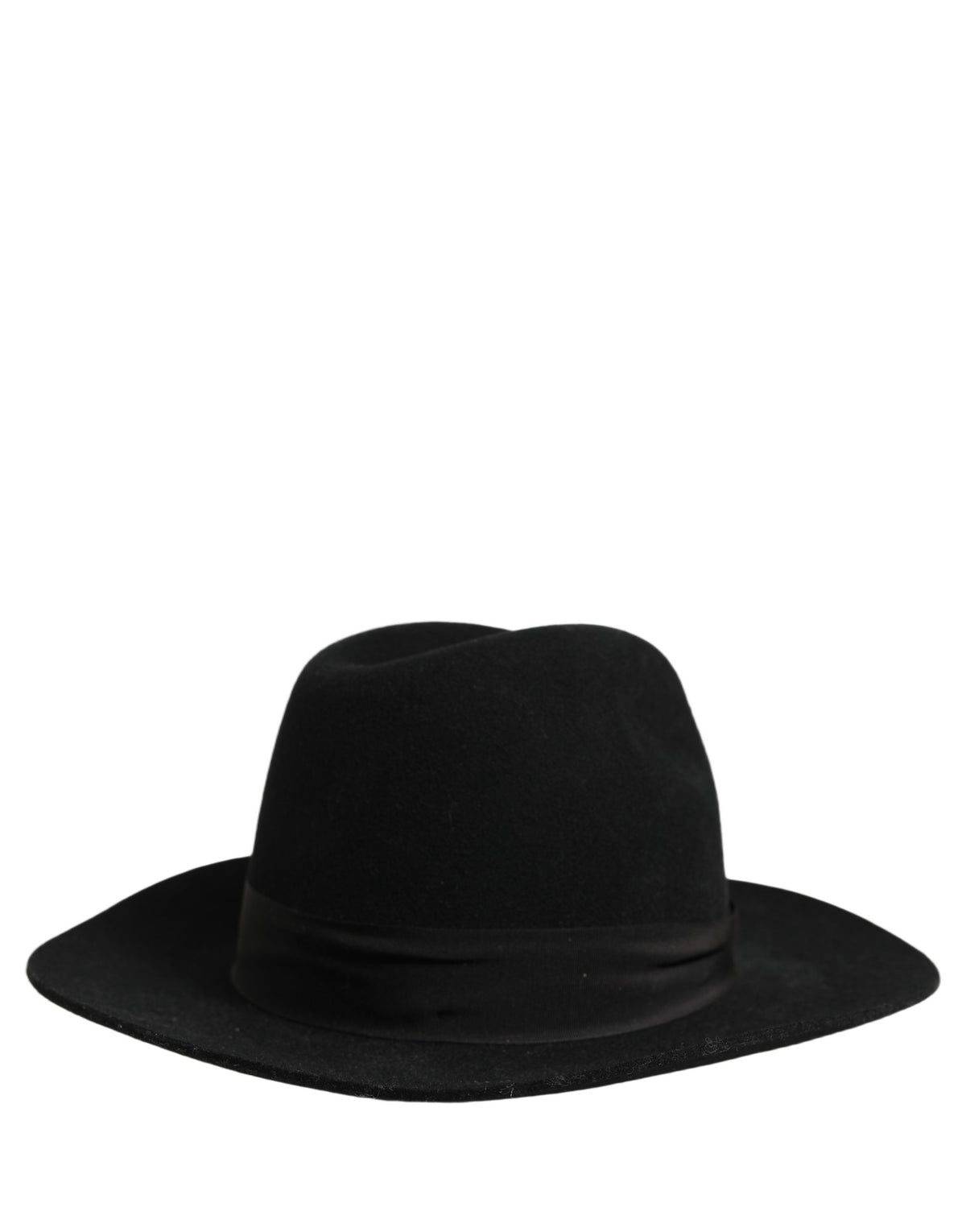 Dolce & Gabbana Men Black Classic Wide Brim Fedora Capello Hat schwarz
