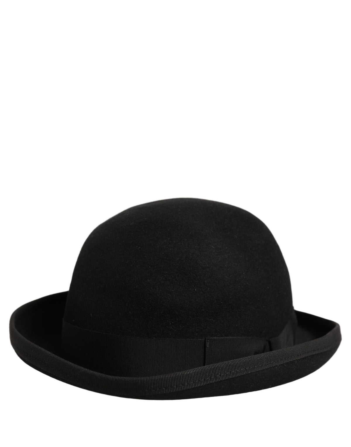 Dolce & Gabbana Men Black Rabbit Fur Felt Bowler Capello Hat schwarz