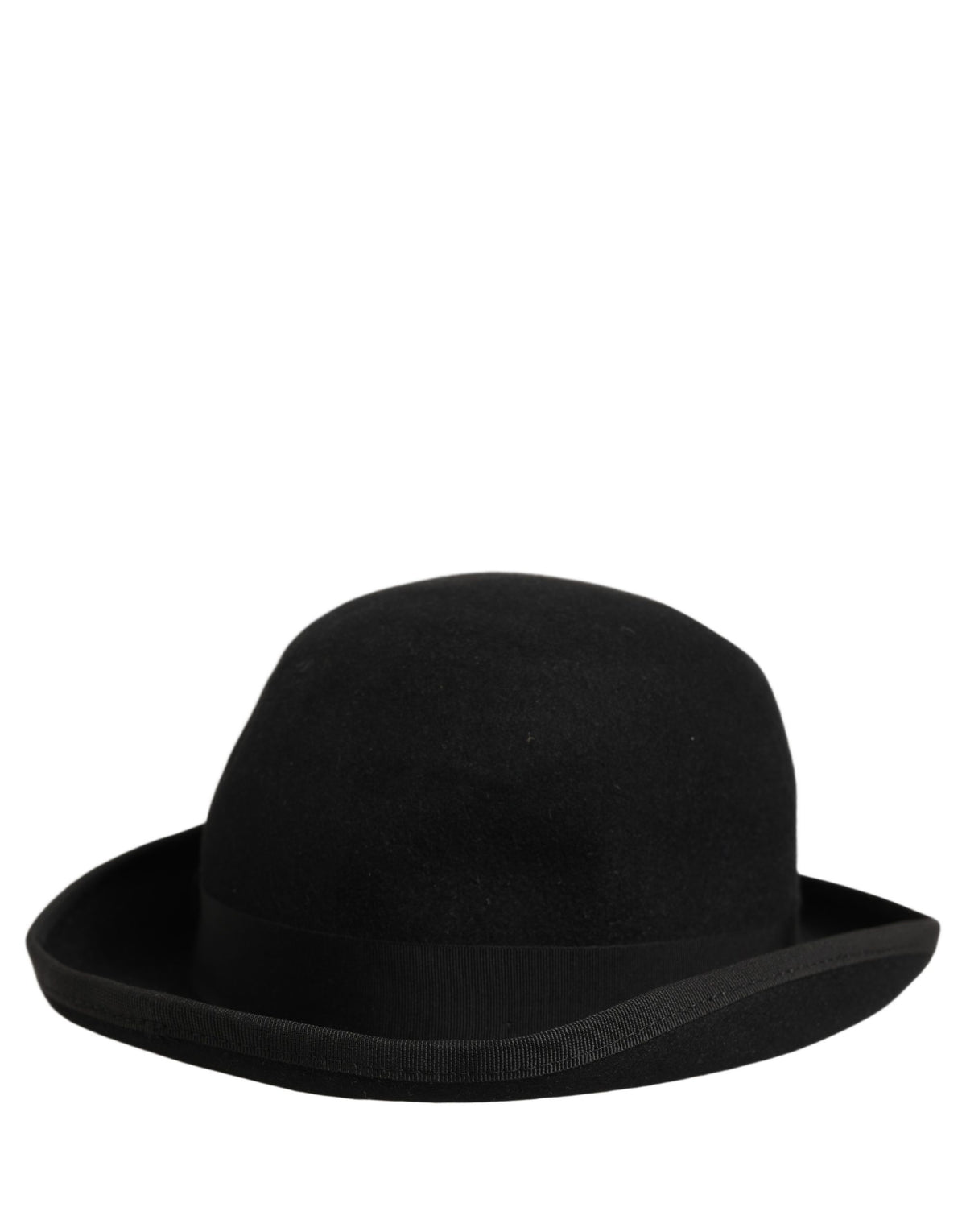 Dolce & Gabbana Men Black Rabbit Fur Felt Bowler Capello Hat schwarz