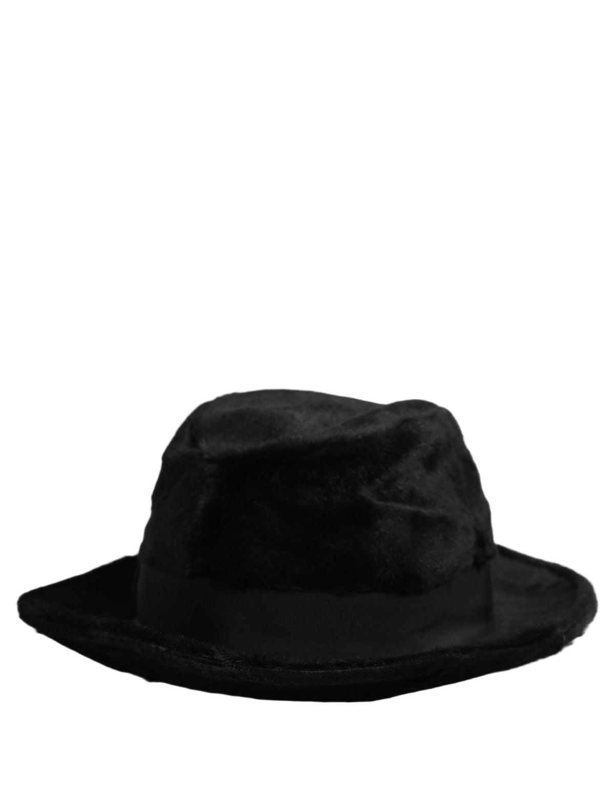 Dolce & Gabbana Men Black Classic Wide Brim Fedora Capello Hat schwarz