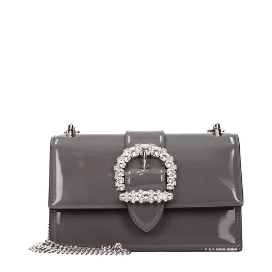 Jimmy Choo Gray Leather Shoulder Bag grau