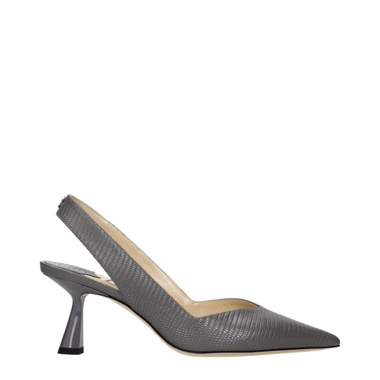 Jimmy Choo Gray Leather High Heel Pumps grau