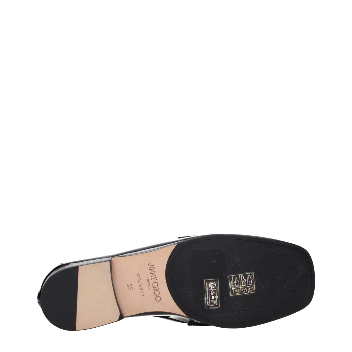 Jimmy Choo Black Leather Slip-On Loafers schwarz