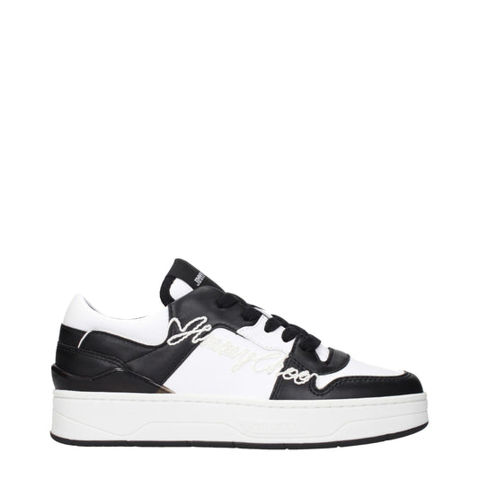 Jimmy Choo Black Leather Low Top Sneakers schwarz