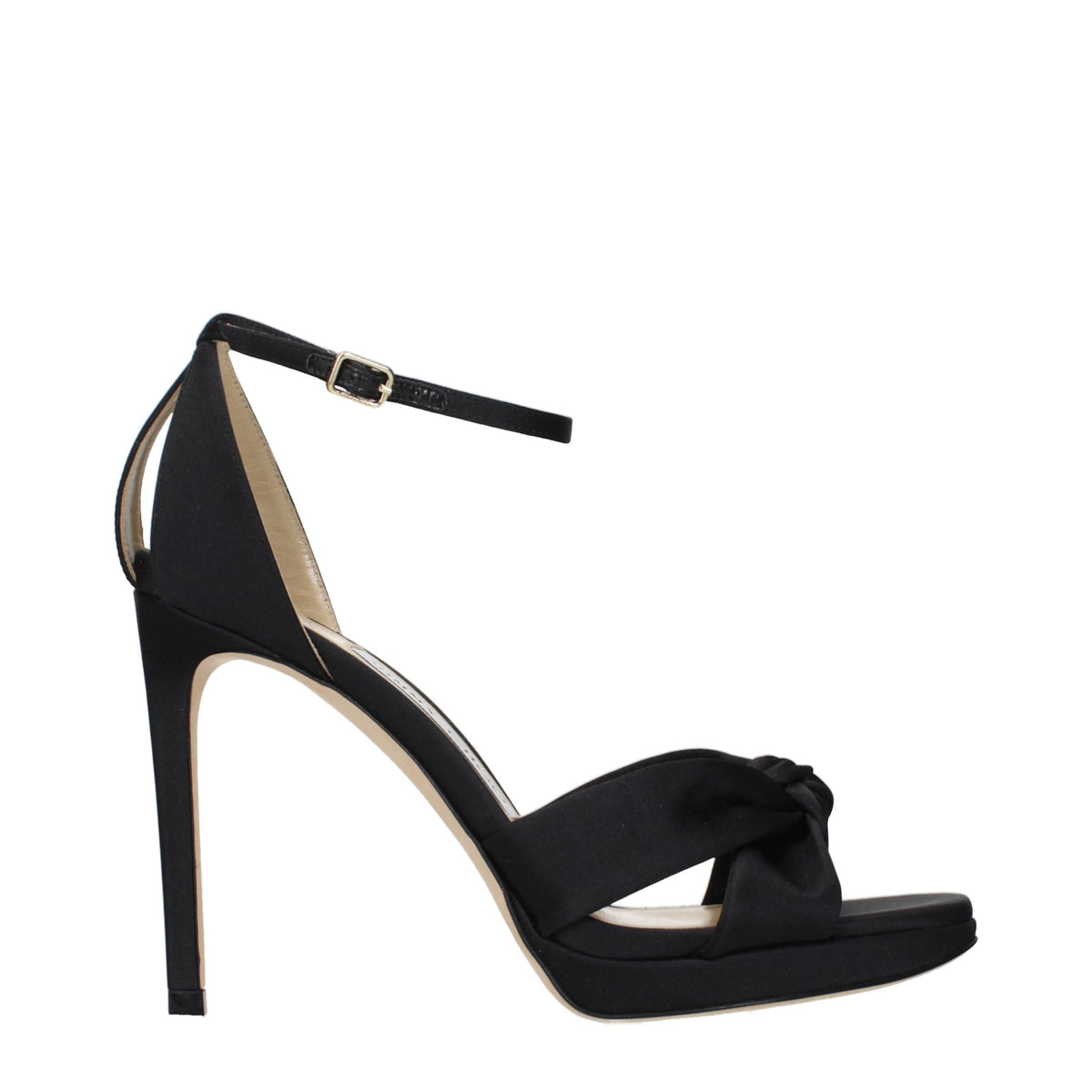 Jimmy Choo Black Satin Platform Sandals schwarz