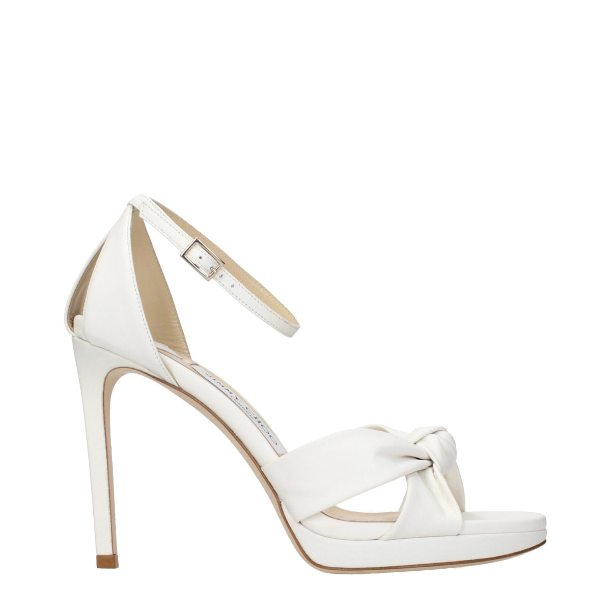 Jimmy Choo White Leather Platform Sandals weiss