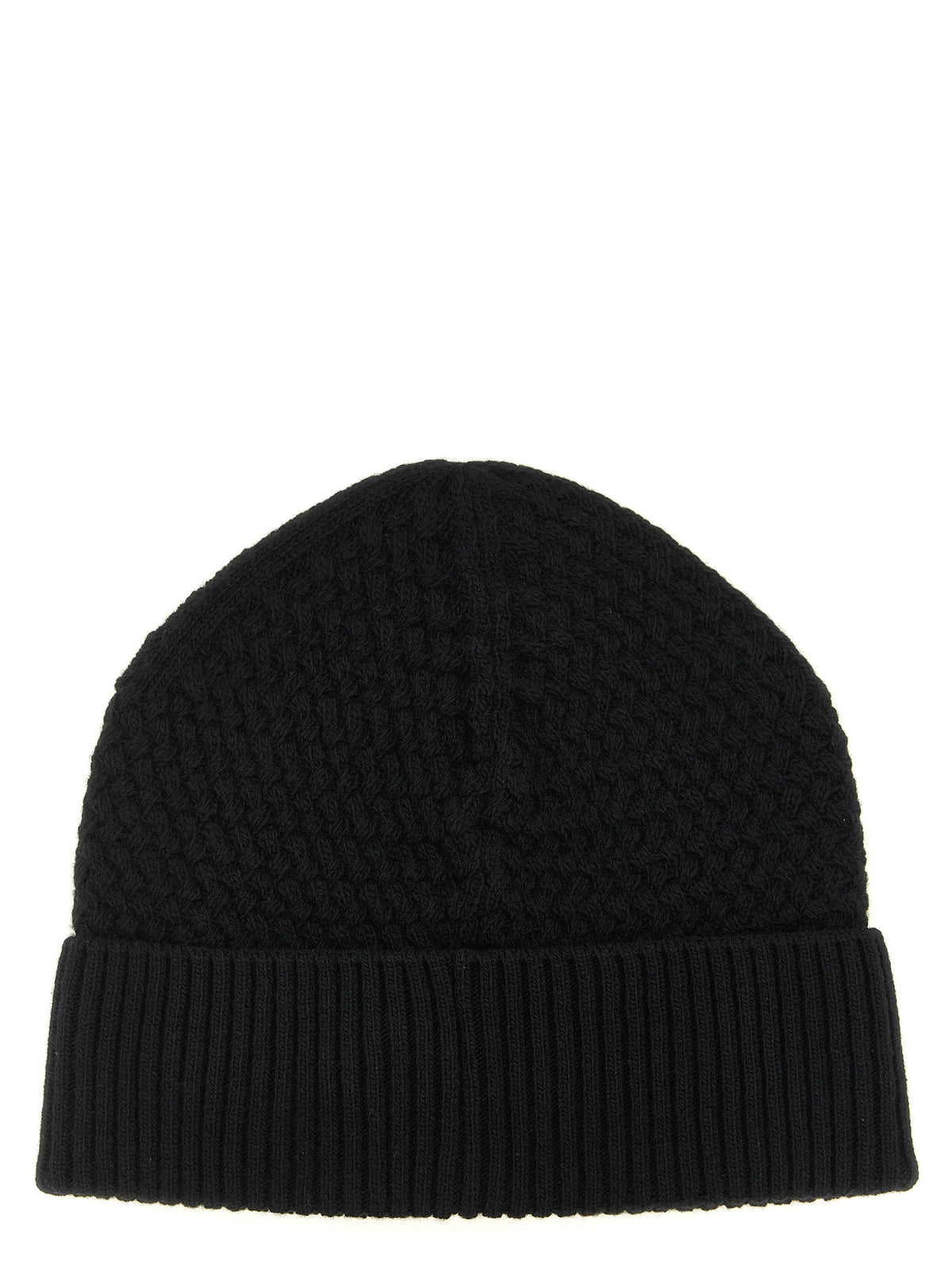 Moncler Black Leather Beanie schwarz