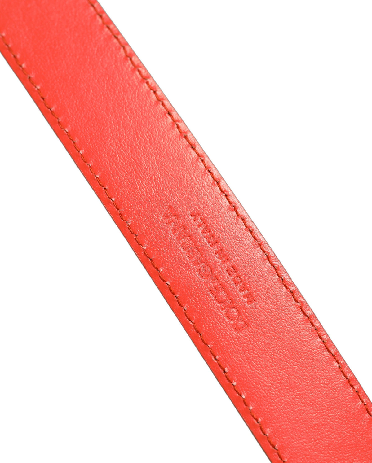 Dolce & Gabbana Red Leather Silver Metal Buckle Cintura Belt rot