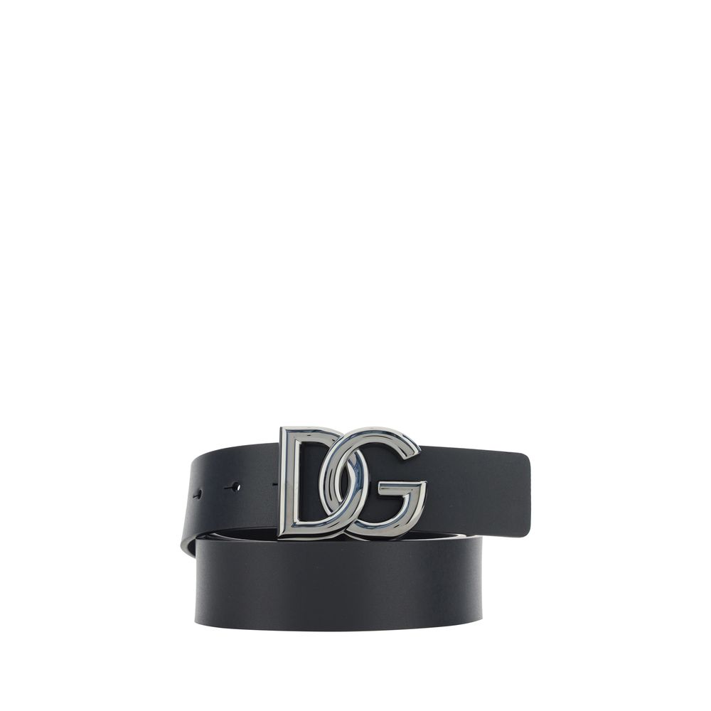 Dolce & Gabbana Black Leather Regular Belt schwarz