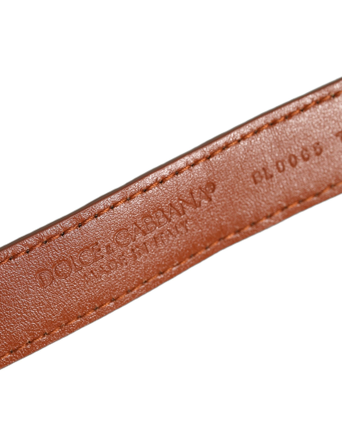 Dolce & Gabbana Brown Textured Leather Gold Buckle Belt Strap Bracelet braun