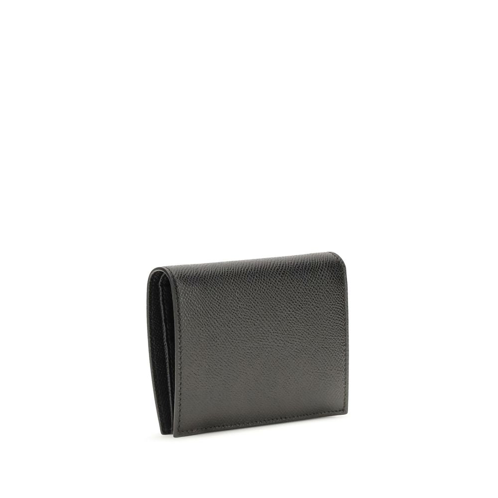 Ferragamo Black Gancini Leather Wallet schwarz