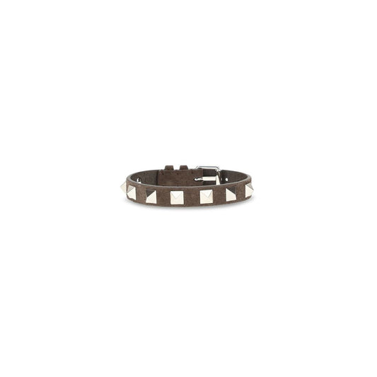 Valentino Garavani Brown Calf Leather Bos Taurus Bracelet braun