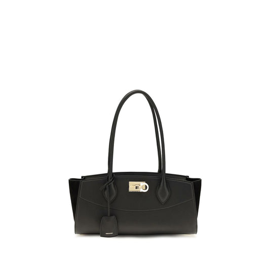 Ferragamo Black Studio Soft East West Shoulder Bag schwarz