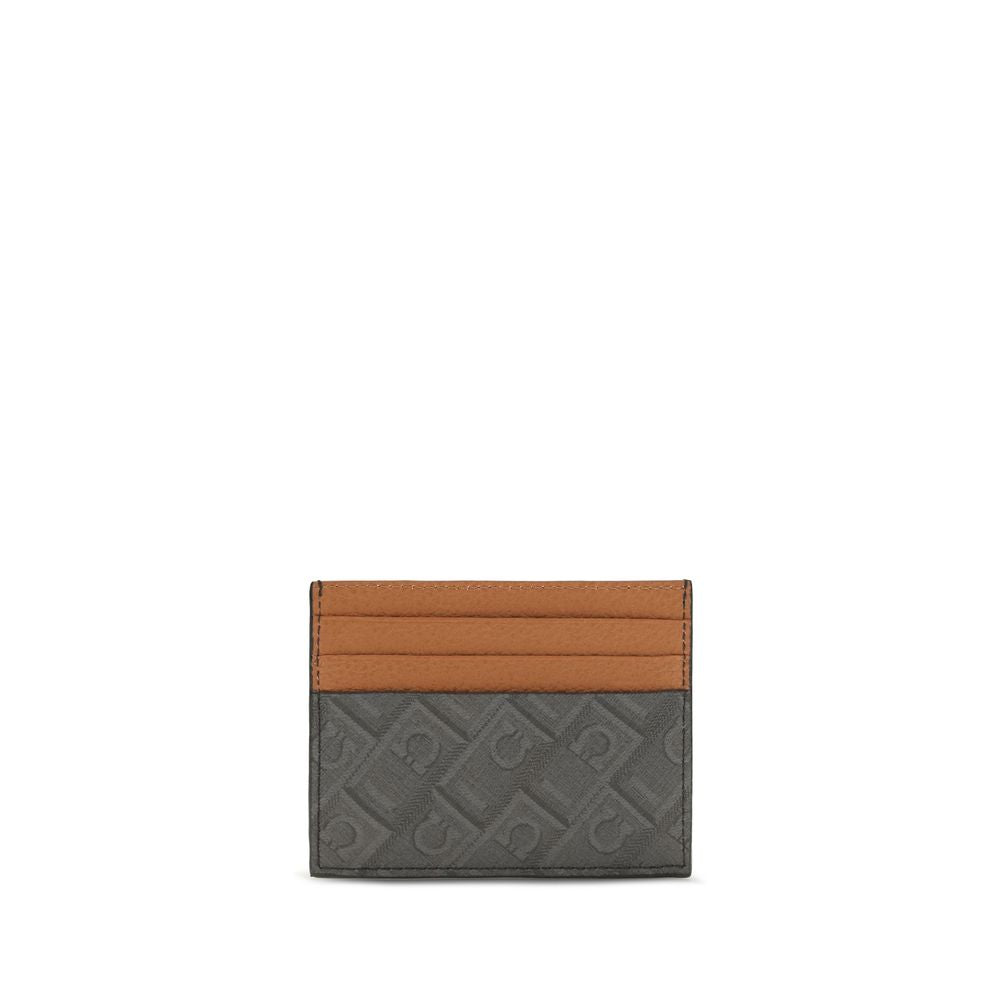 Ferragamo Brown Monogram Leather Cardholder Wallet braun