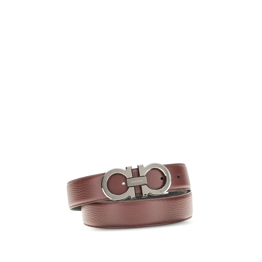 Ferragamo Brown Reversible And Adjustable Gancini Belt braun