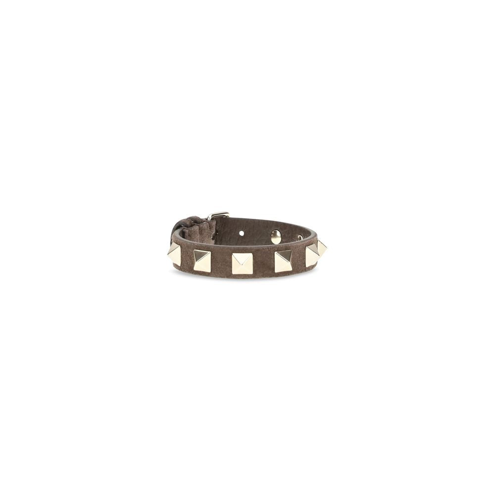 Valentino Garavani Brown Calf Leather Bos Taurus Bracelet braun