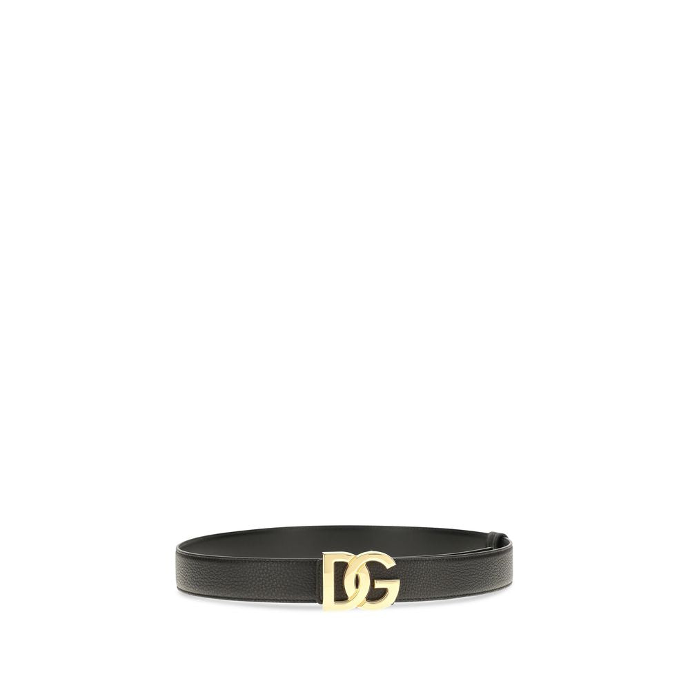 Dolce & Gabbana Black Leather Regular Belt schwarz