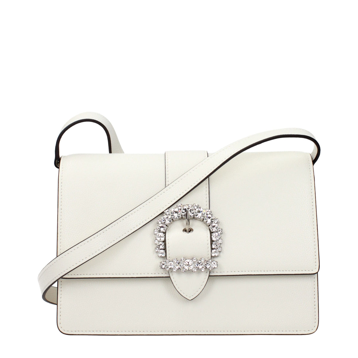 Jimmy Choo White Leather Crossbody Bag weiss