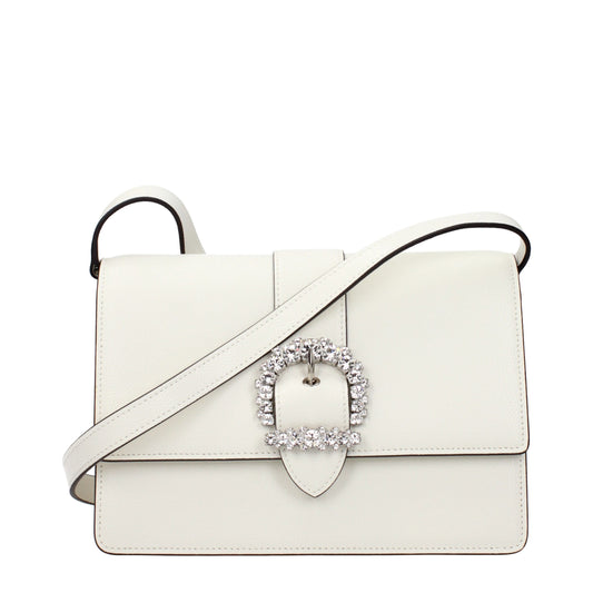 Jimmy Choo White Leather Crossbody Bag weiss