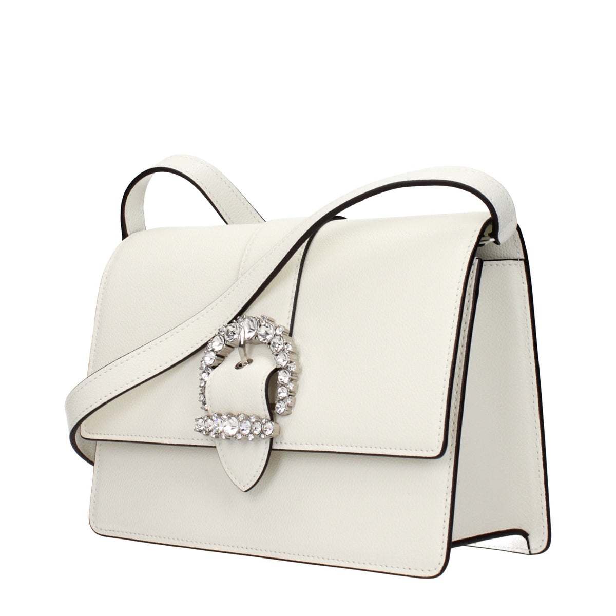 Jimmy Choo White Leather Crossbody Bag weiss