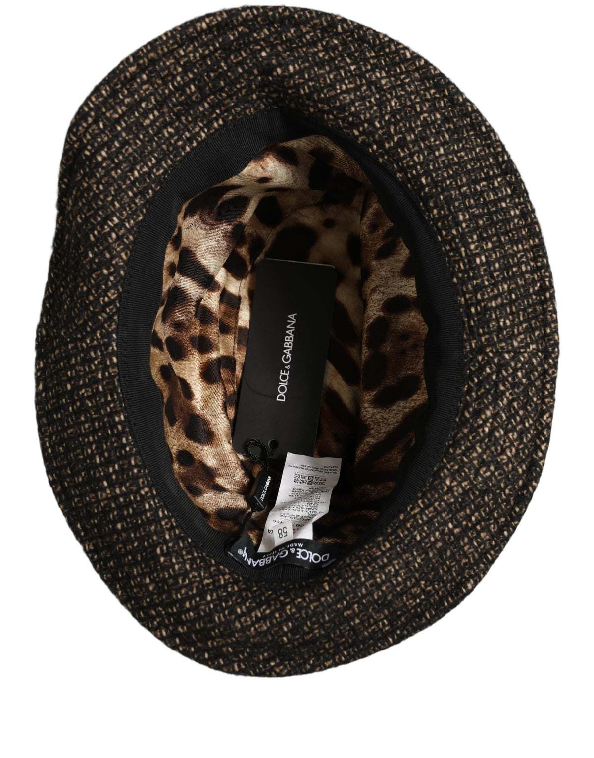 Dolce & Gabbana Gray Melange Blended Textured Tweed Capello Hat grau