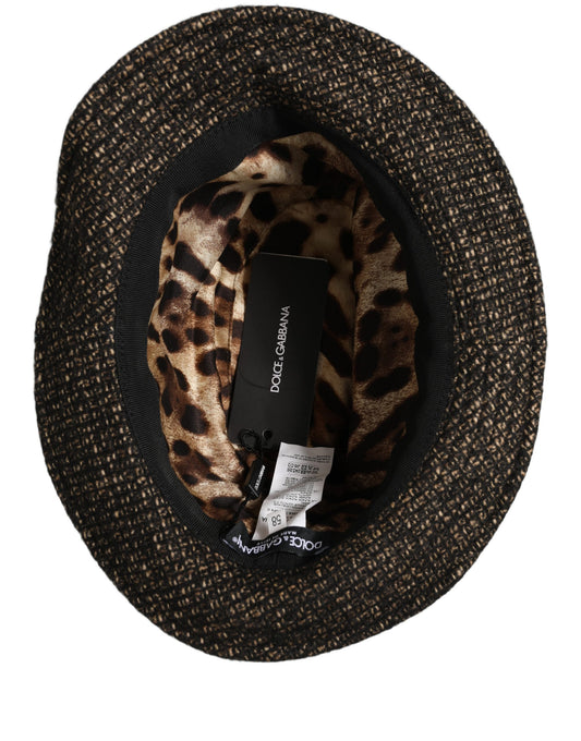 Dolce & Gabbana Gray Melange Blended Textured Tweed Capello Hat grau