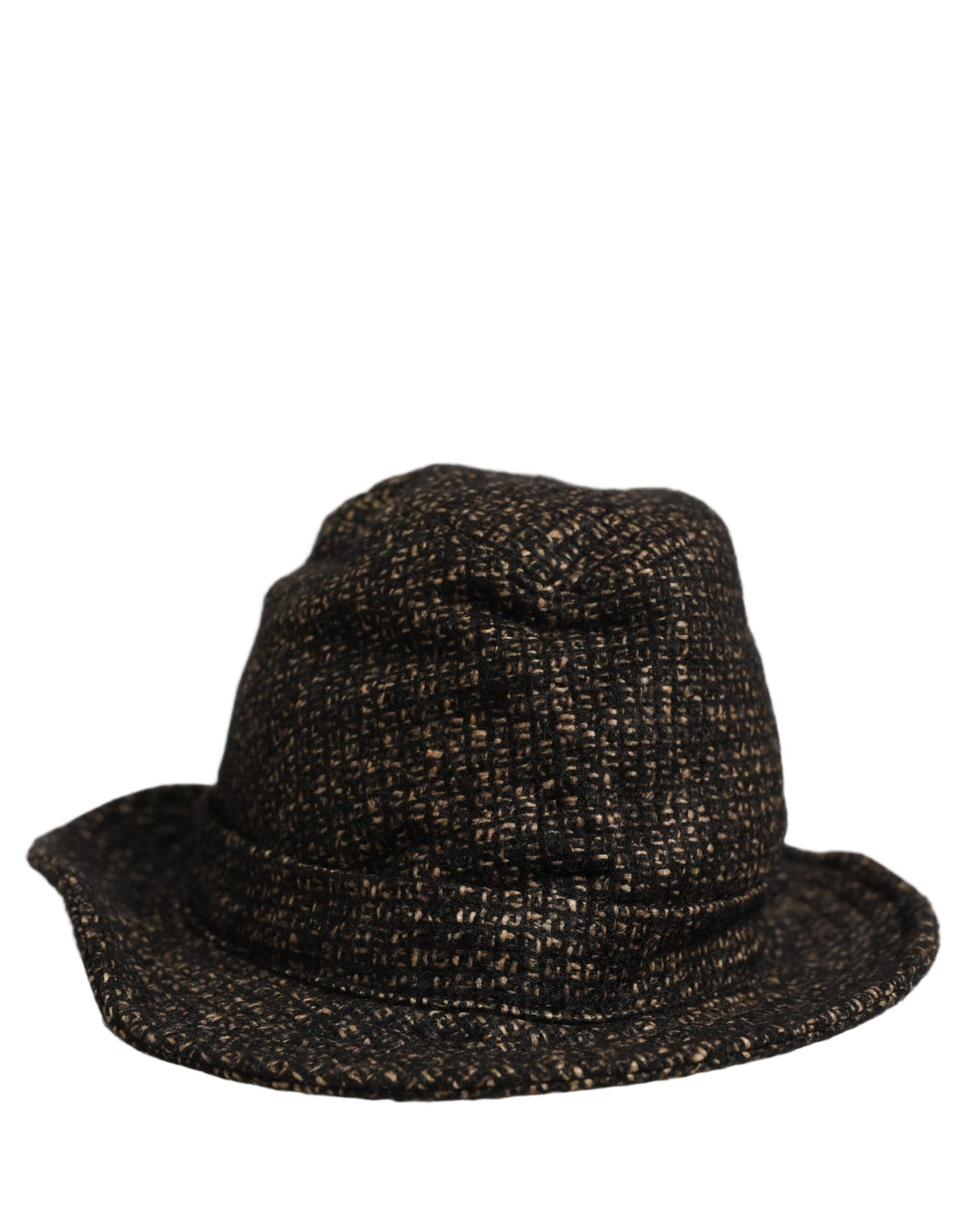 Dolce & Gabbana Gray Melange Blended Textured Tweed Capello Hat grau