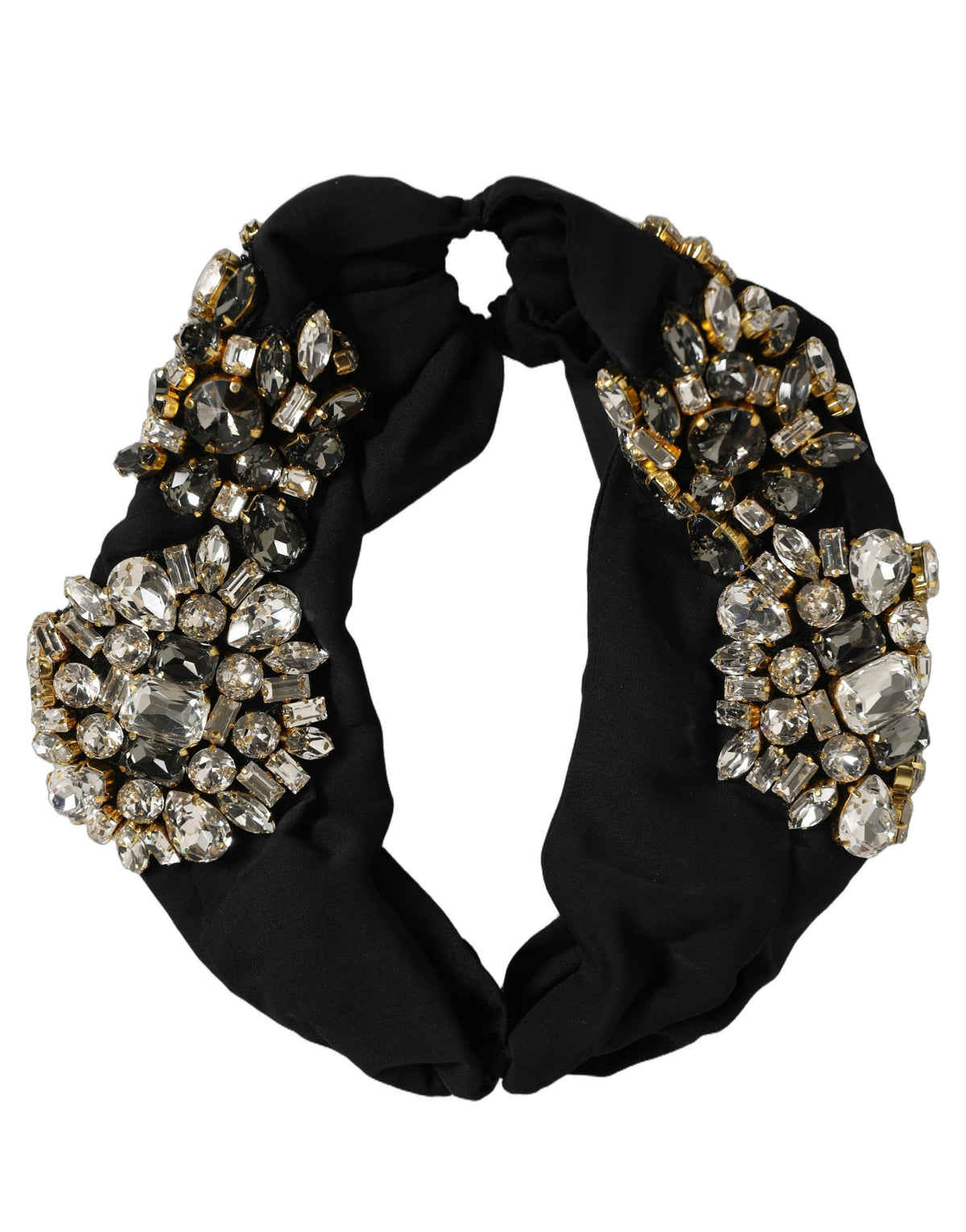 Dolce & Gabbana Black Silk Crystal Embellishment One Size Headband schwarz