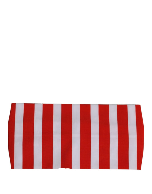 Dolce & Gabbana Red White Stripes Nylon Head Wrap One Size Headband weiss