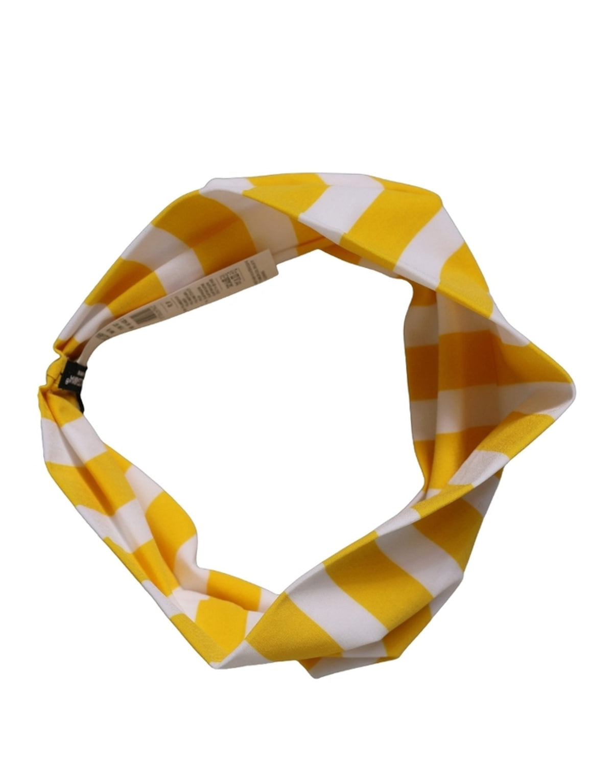 Dolce & Gabbana Yellow White Stripes Nylon Head Wrap One Size Headband weiss