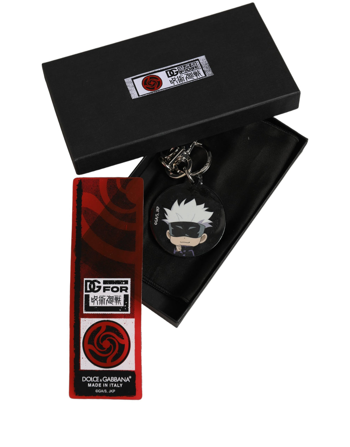 Dolce & Gabbana Black Kaisen Satoru Gojo Charm Metal Keychain Keyring schwarz