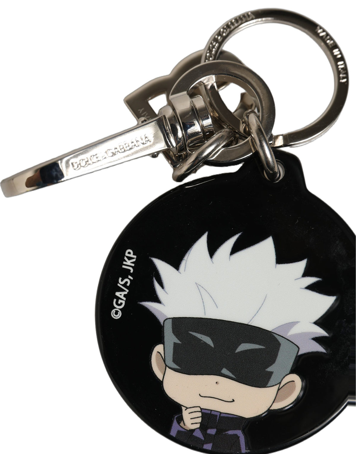 Dolce & Gabbana Black Kaisen Satoru Gojo Charm Metal Keychain Keyring schwarz