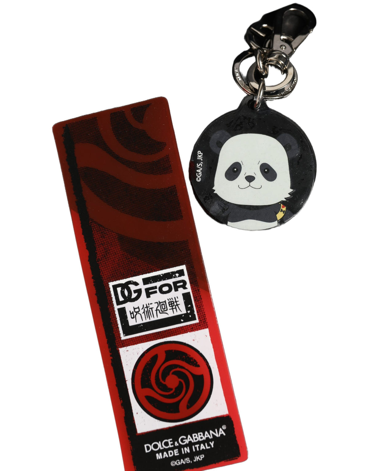 Dolce & Gabbana Black Kaisen Panda Chibi Charm Metal Keychain Keyring schwarz