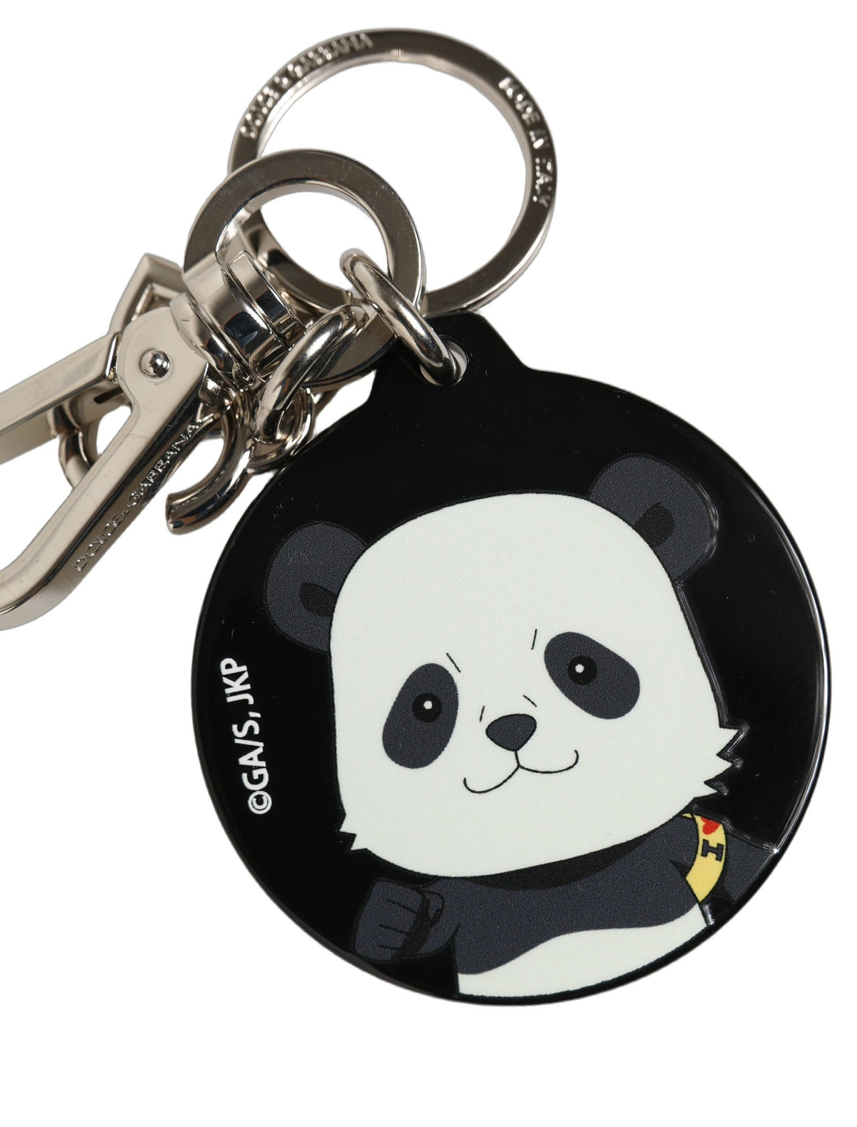 Dolce & Gabbana Black Kaisen Panda Chibi Charm Metal Keychain Keyring schwarz