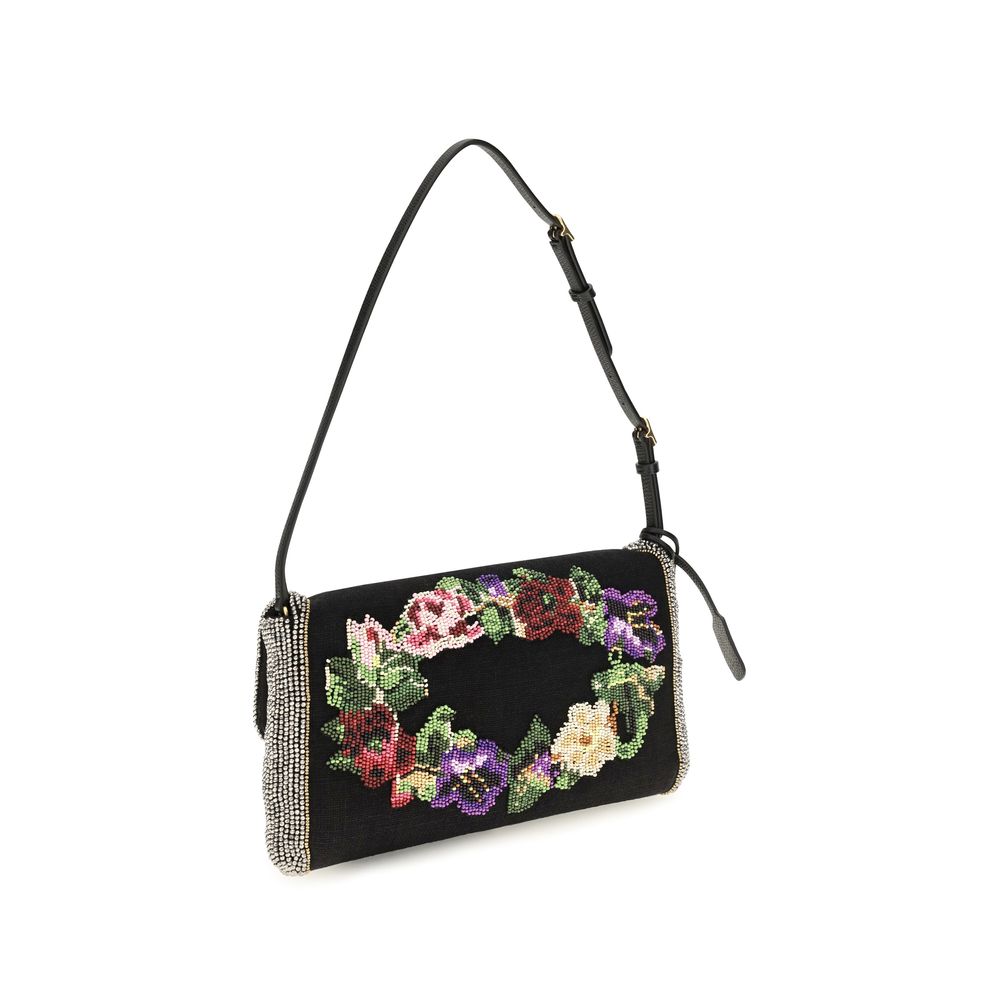 Valentino Garavani Black Satin Shoulder Bag schwarz