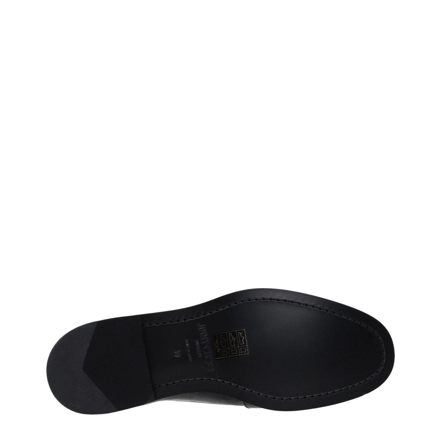 Jimmy Choo Black Leather Slip-On Loafers schwarz