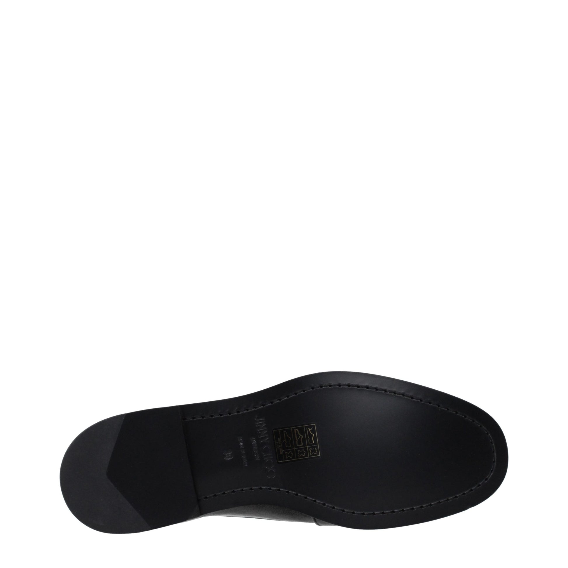Jimmy Choo Black Leather Slip-On Loafers schwarz