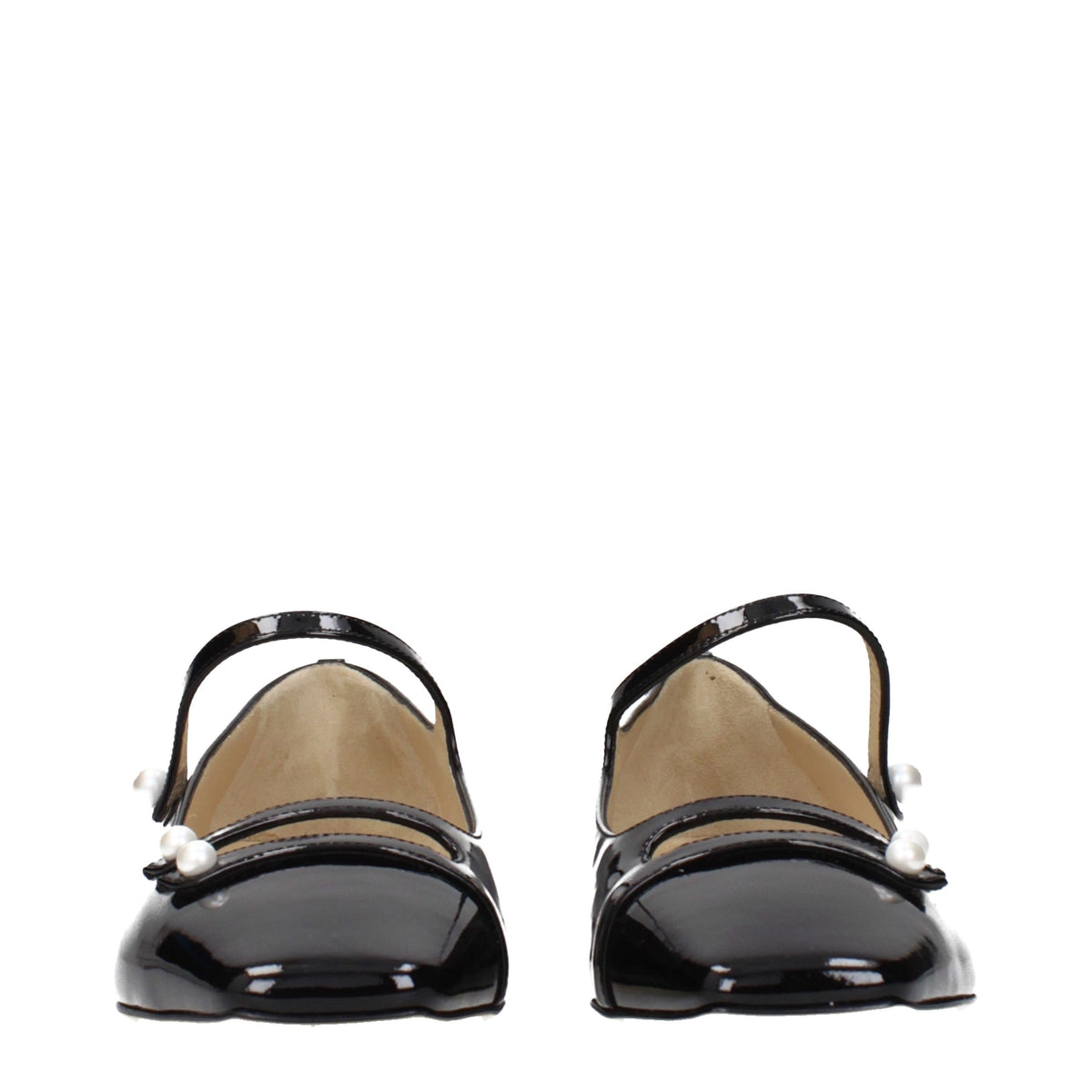 Jimmy Choo Black Leather Ballet Flats schwarz
