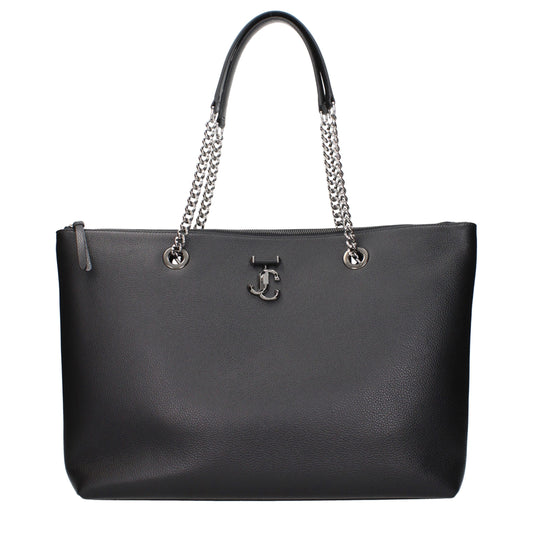 Jimmy Choo Black Leather Shoulder Bag schwarz