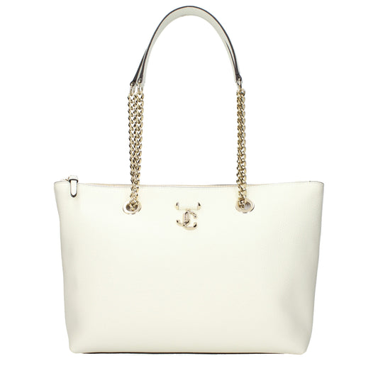 Jimmy Choo White Leather Shoulder Bag weiss