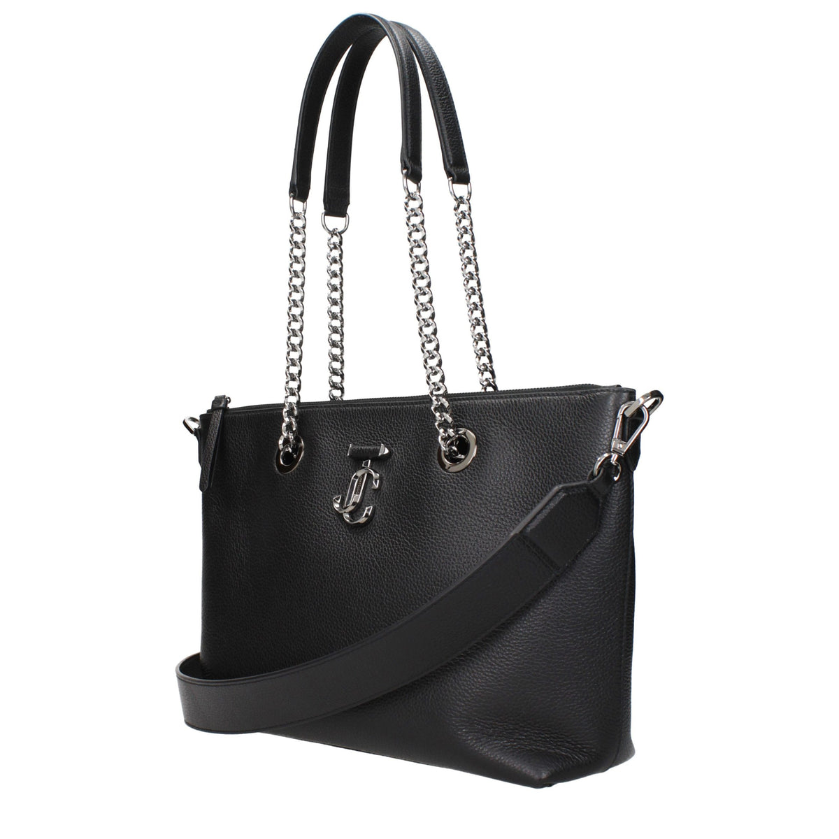 Jimmy Choo Black Leather Shoulder Bag schwarz