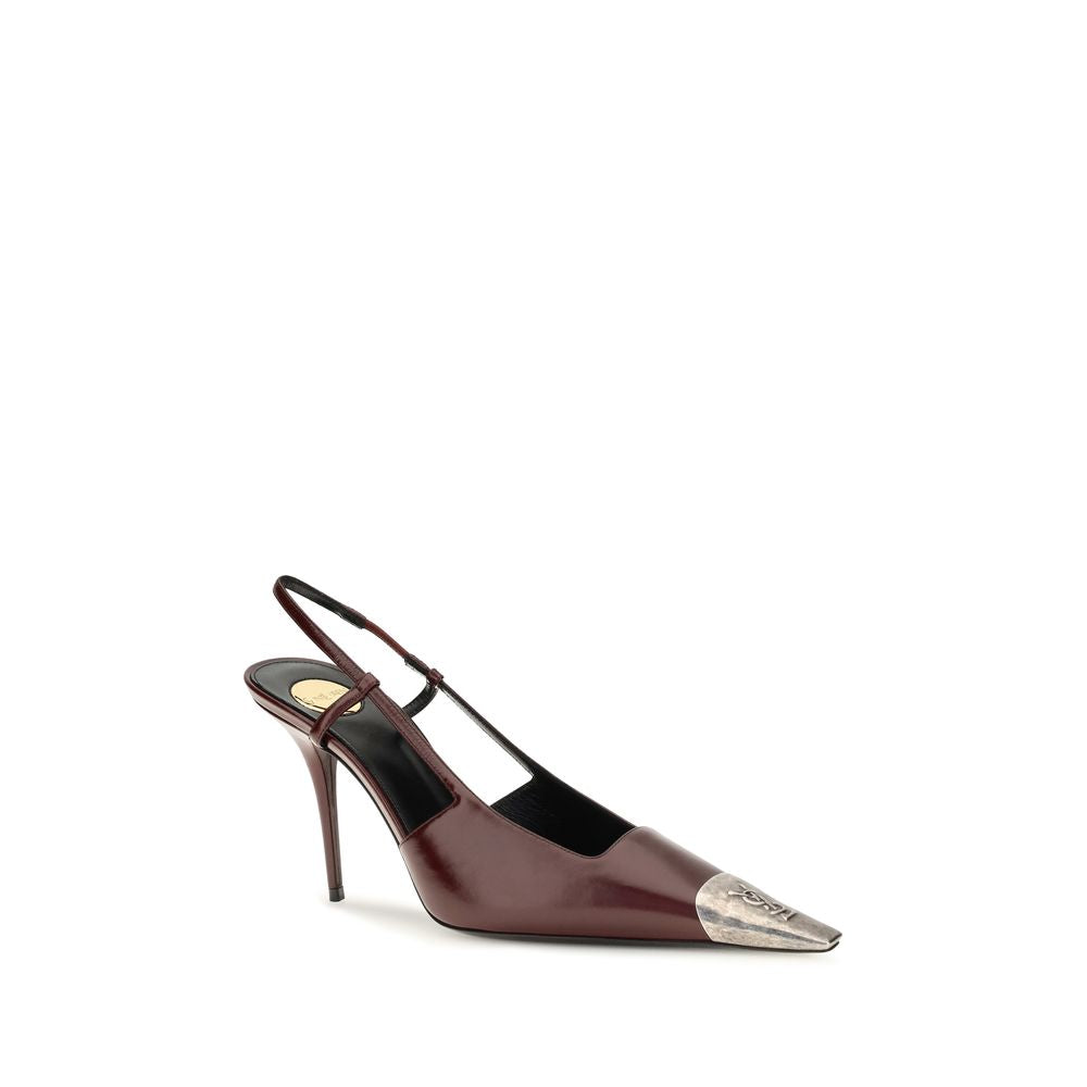 Saint Laurent Bordeaux Jeanne Smooth Leather Pumps