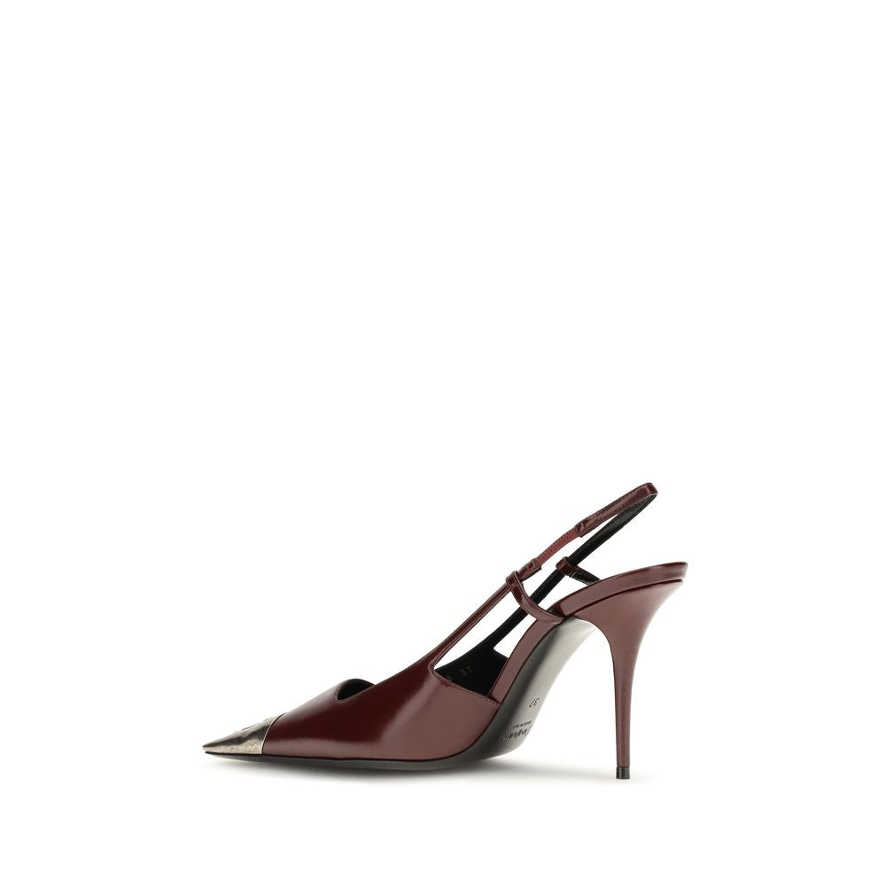 Saint Laurent Bordeaux Jeanne Smooth Leather Pumps