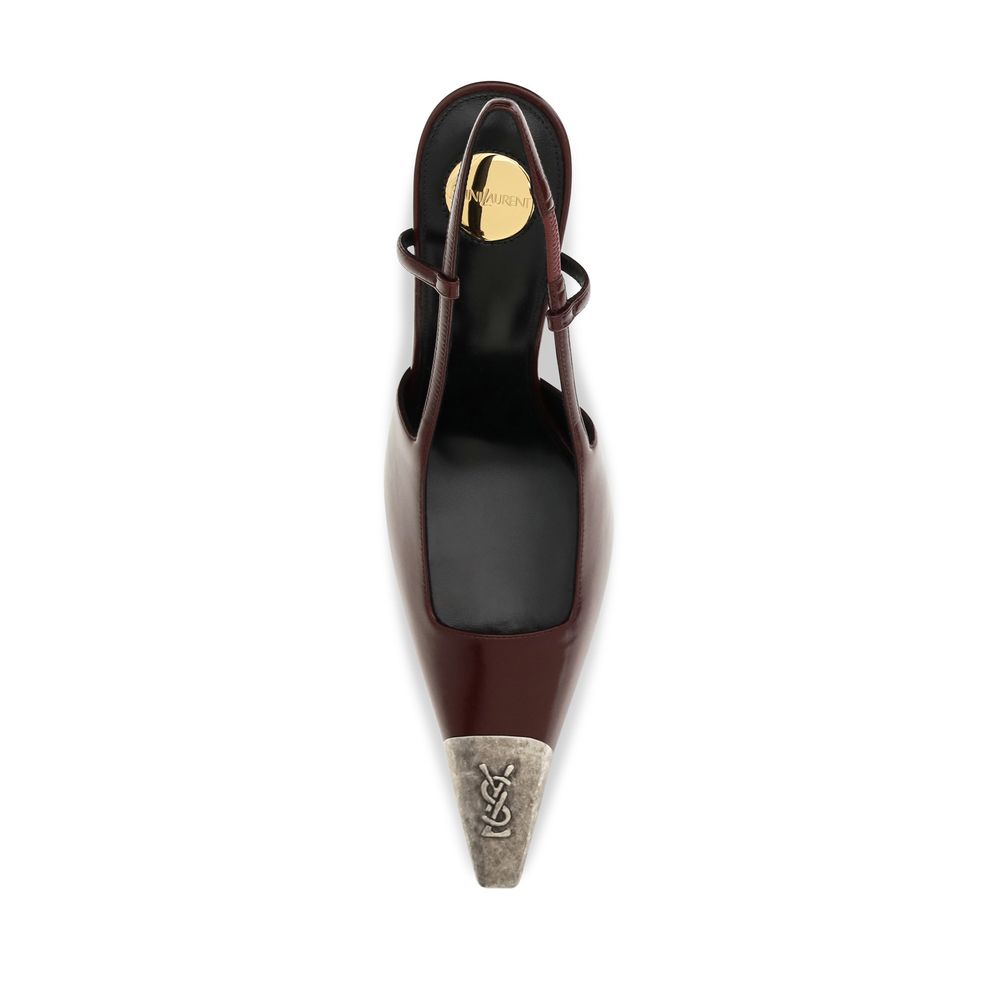 Saint Laurent Bordeaux Jeanne Smooth Leather Pumps