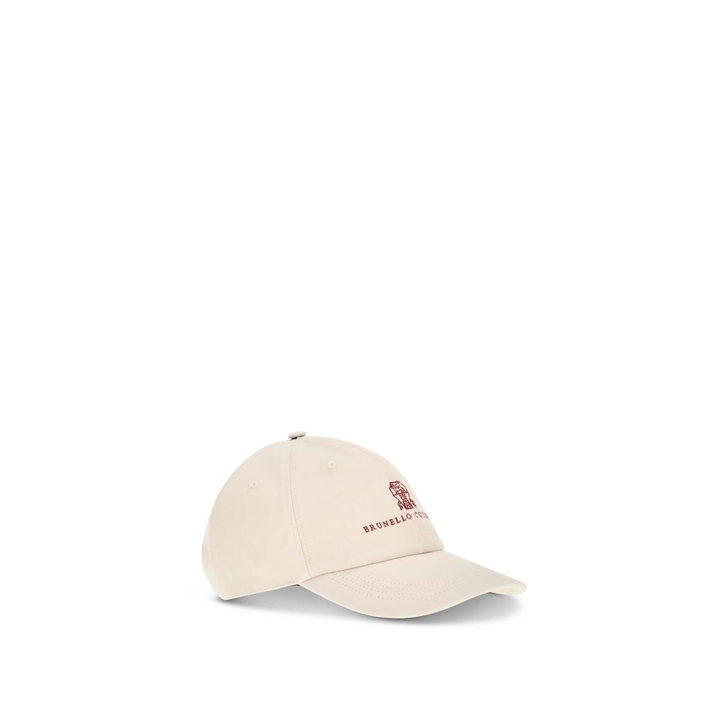 Brunello Cucinelli Beige Cotton Baseball Hat